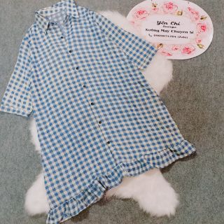 [HOT] Đầm Sơ Mi Caro Đuôi Cá
