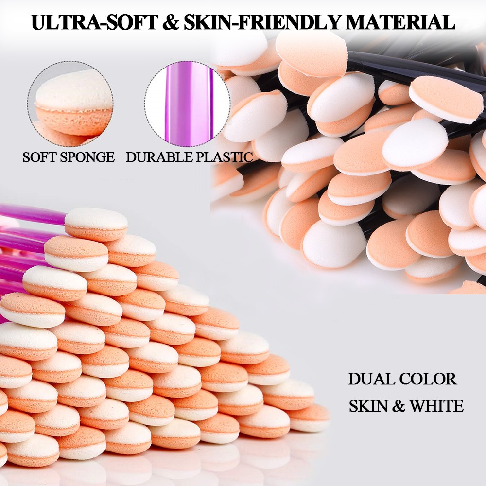 Set 200 Cọ Tán Phấn Mắt Hai Đầu Dùng Một Lần Tiện Lợi