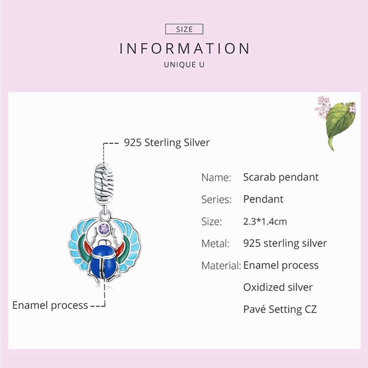 Vòng cổ BAMOER bạc 925 mặt con công đính đá thời trang