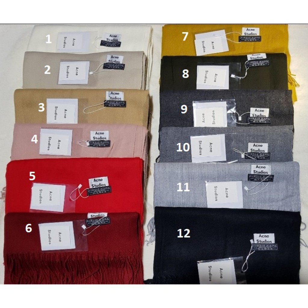 [Khăn Acne Studio 12 MÀU] len xù khăn len nhập khẩu khăn choàng khằn thời trang đồ len nam nữ khăn cổ phụ kiện nam nữ