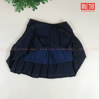 Chân váy xếp ly xanh than Cấp 2 & 3