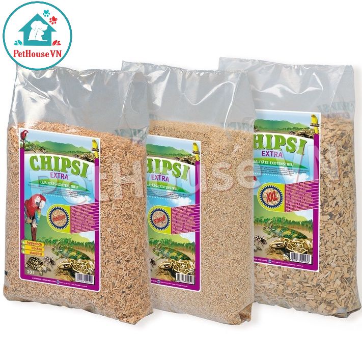 BAO 3KG  LÓT CHUỒNG CHO BÒ SÁT CHIPSI EXTRA KHỬ MÙI, KHÔNG BỤI, HOÀN TOÀN THIÊN NHIÊN