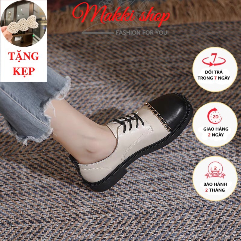 Giày boot nữ đế thấp viền xích, Boot cổ thấp dáng mới thời trang cao cấp giá rẻ MAKKI SHOP TD445