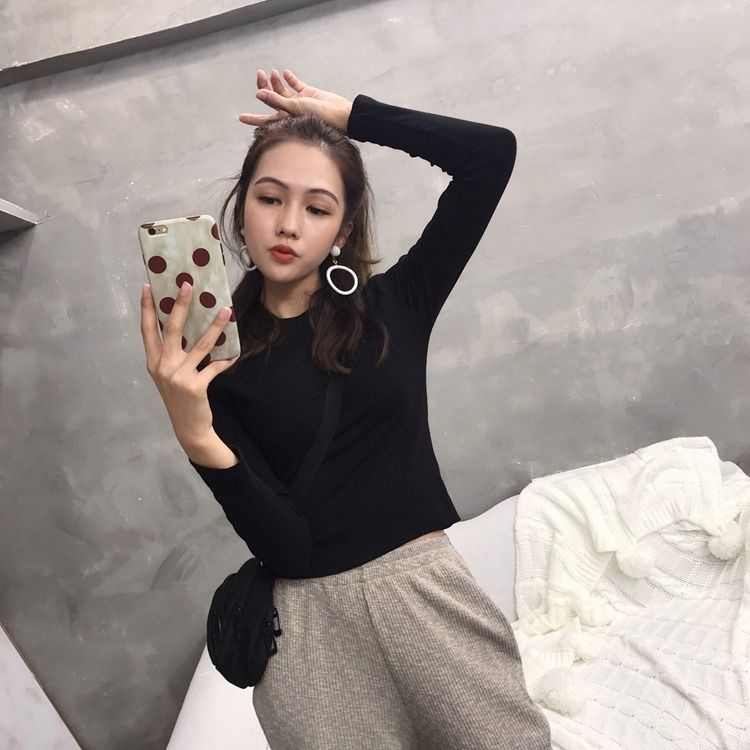 Áo thun BH dài tay phong cách Hàn Quốc xinh xắn cho phái nữ