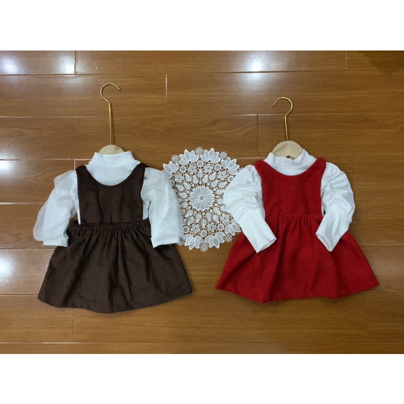 [Nơ Lưng] Váy yếm kèm áo mã 60090