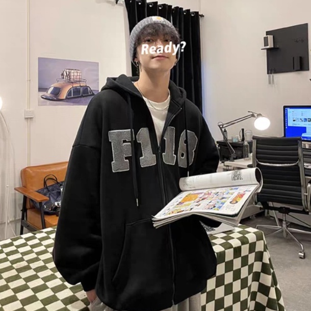 Áo Hoodie Dáng Rộng In Chữ Phong Cách Hàn Quốc Thời Trang Cho Nam