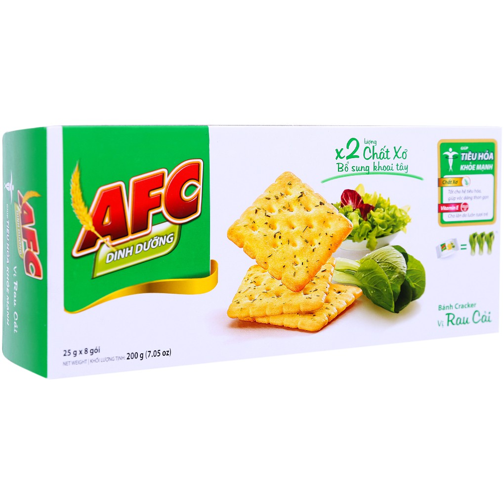 Bánh Qui Mặn AFC Vị Rau Cải / Lúa Mì Hộp 200g