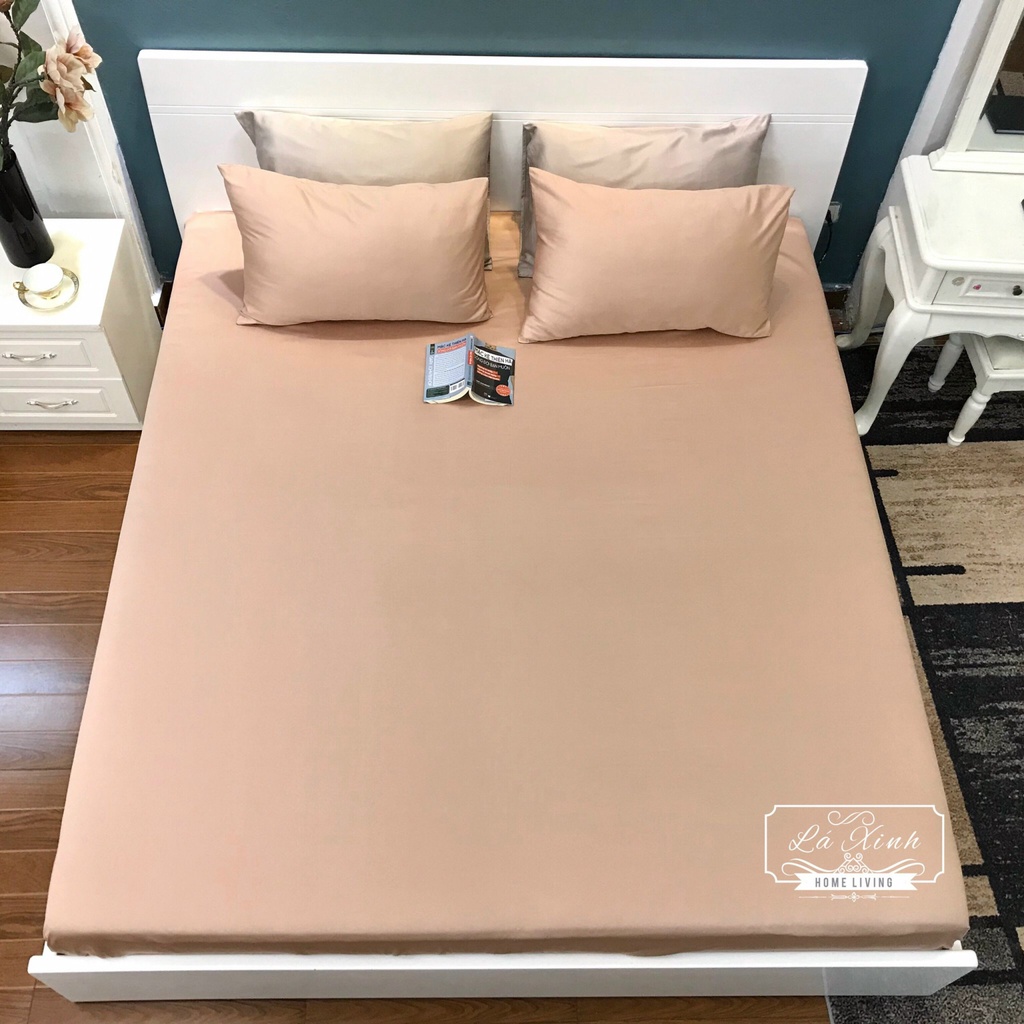 Bộ ga gối lụa tencel trơn 60s nhập khẩu cao cấp, ga giường lụa mát lạnh - nhiều màu lựa chọn đầy đủ kích thước
