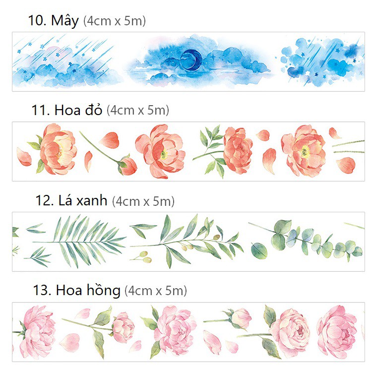 Băng dính washi tape âm nhạc trang trí planner WST128