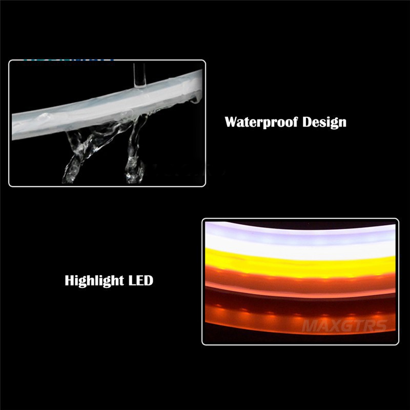 [Mã LIFE2104ALL giảm 10% đơn 50K] Set 2 đèn LED dây siêu mỏng 30cm 45cm 60cm tín hiệu kép cho xe ô tô chất lượng cao