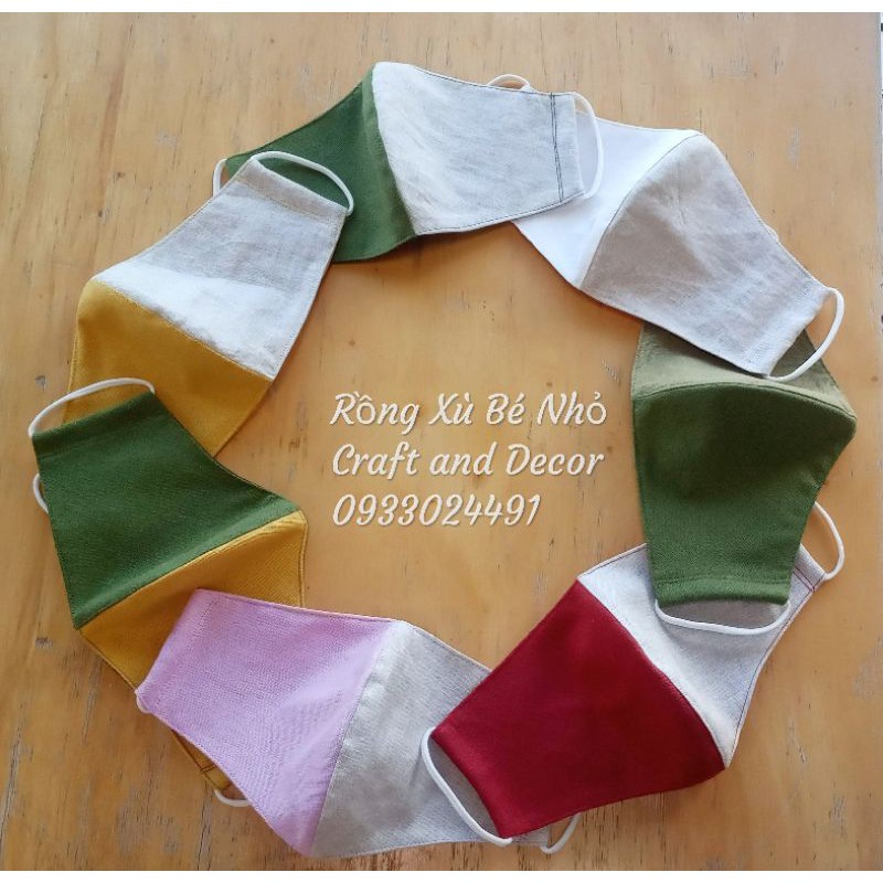 Combo khẩu trang linen hai màu- Linen facemask | BigBuy360 - bigbuy360.vn