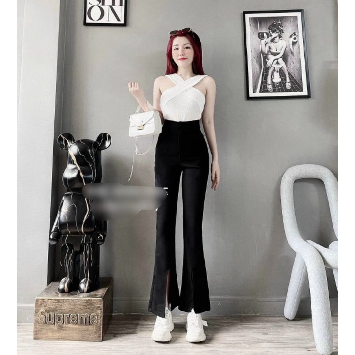 Quần ống loe xẻ 2 bên tôn dáng cực Hot