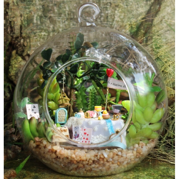 (Tặng keo sữa,đèn)Mô hình nhà đô chơi bé lắp ráp tiệm bán hoa diy doll house bằng gỗ b010