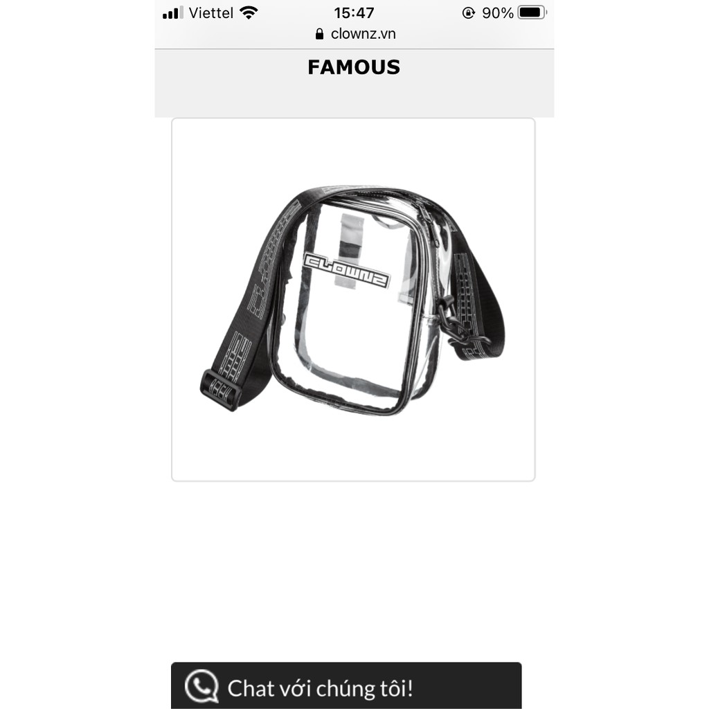 Túi clownz clear bag