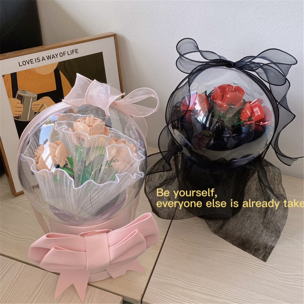 1 Bó Hoa Hồng Nhỏ Tự Trang Trí Kèm Hộp Đựng