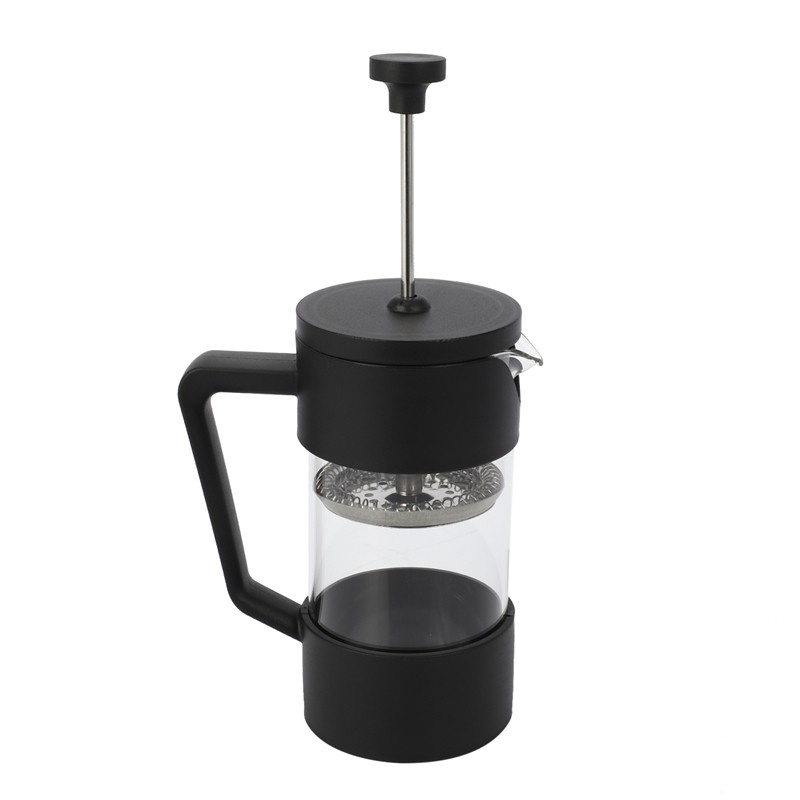 French Press Coffee & Tea Maker 12Oz, Thickened Borosilicate Glass Coffee Press Rust-Free and Dishwasher Safe,Black