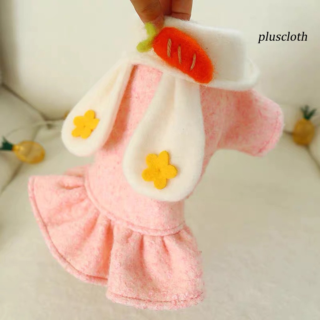 Đầm Cổ Bẻ Tai Thỏ Đáng Yêu Cho Thú Cưng