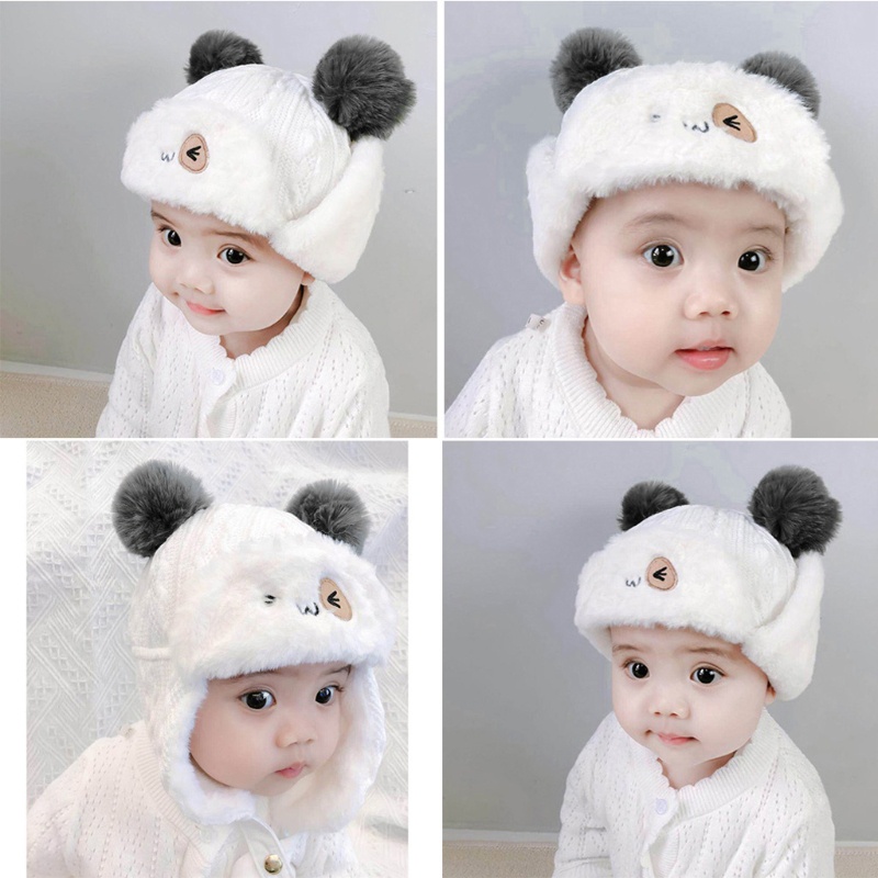 Mũ Beanie Vải Cotton Mềm Mại Dày Dặn Giữ Ấm Mùa Đông Cho Bé
