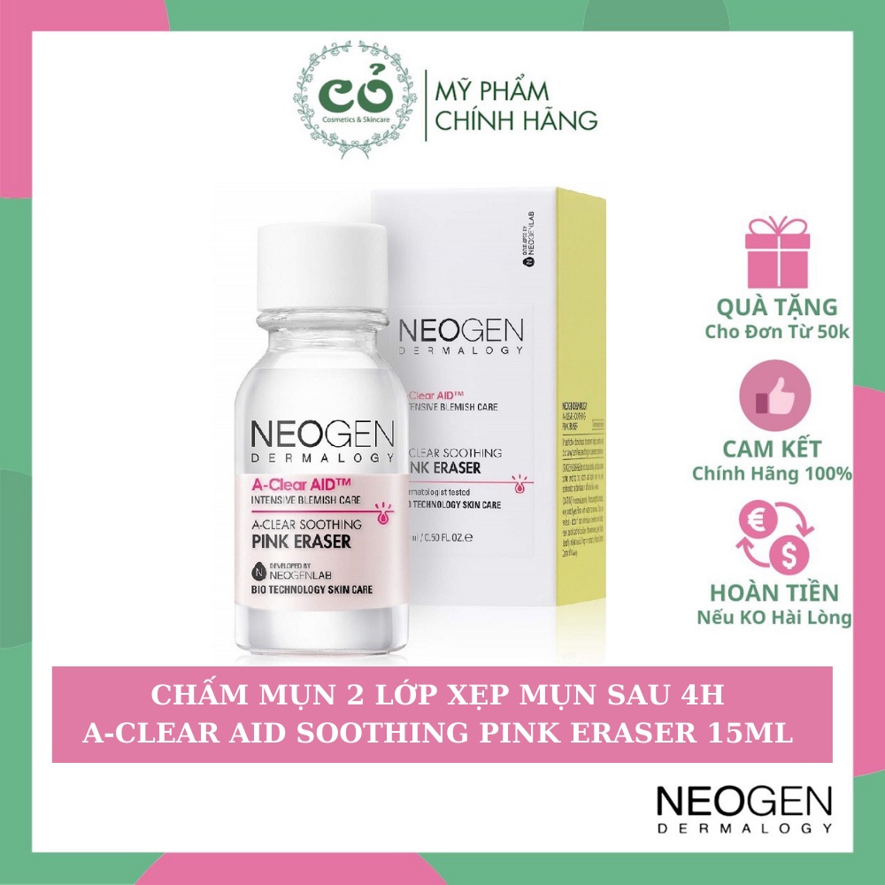 Chấm Mụn Hai Lớp Xẹp Mụn Sau 4H Neogen A-clear Soothing Pink Eraser 15ml(Tặng Tăm Bông) | BigBuy360 - bigbuy360.vn