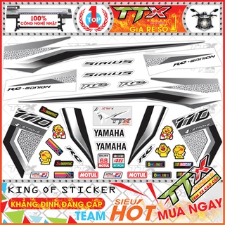 Tem xe sirius đen trắng rc 2022 - tem dán xe sirius rc 110 trắng đen siêu đẹp - mẫu tem rời sirius đen trắng
