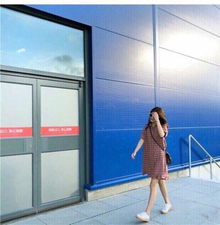 Đầm caro sơmi form suông