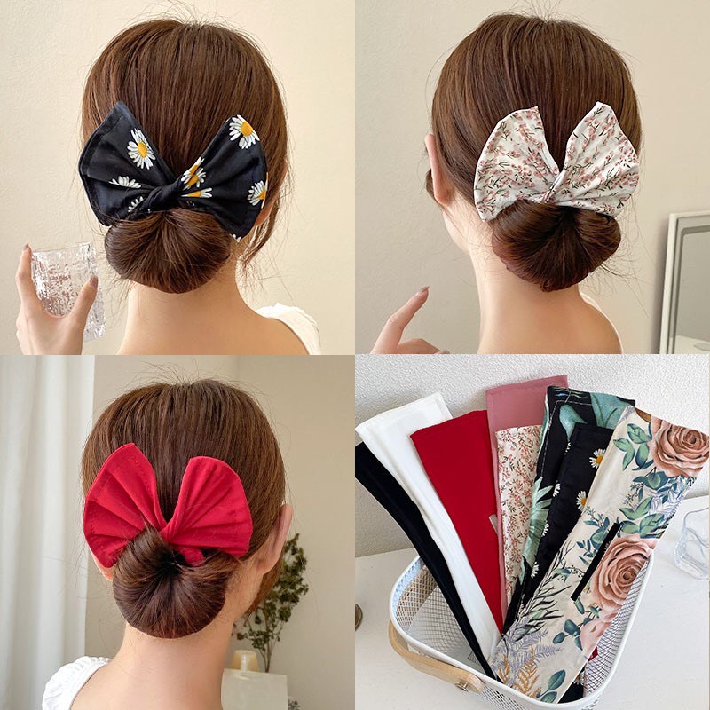 Dụng cụ dây búi tóc bản to củ tỏi hình nơ tiện lợi hot trend nhiều mẫu đẹp Tatitava