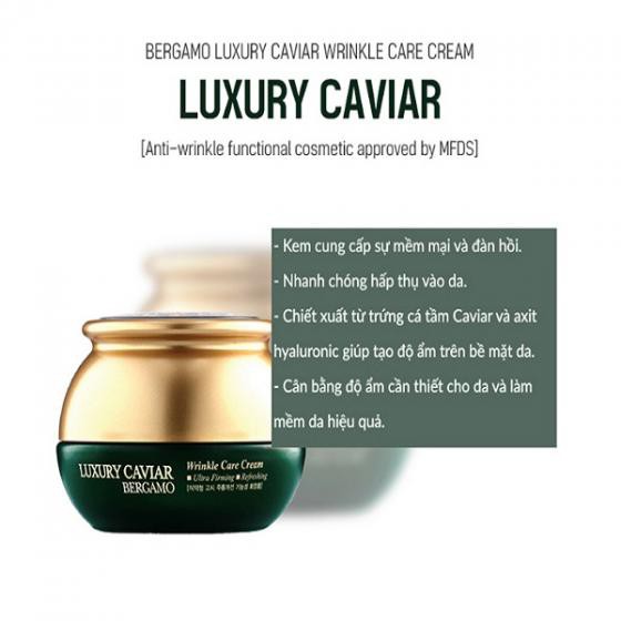 Kem Dưỡng Ngừa Nám Bergamo Luxury Caviar Wrinkle Care Cream 50g