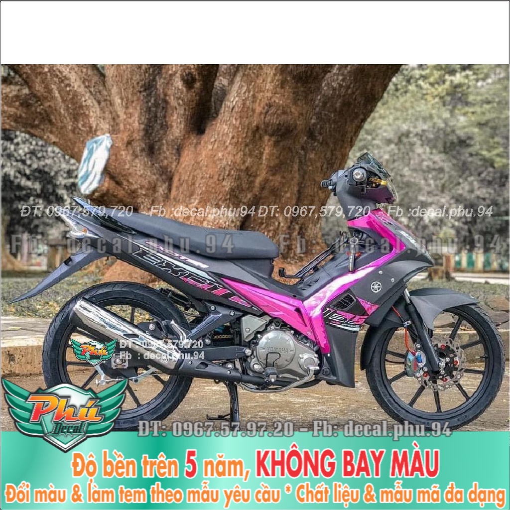 Tem rời Exciter 2006-2010 đen nhám hồng (K) -1