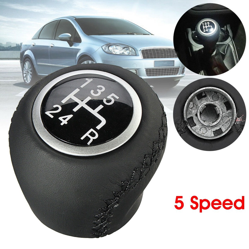 Tay nắm cần số bọc da 5 tốc độ cho xe hơi Fiat Grande Punto 2006-12