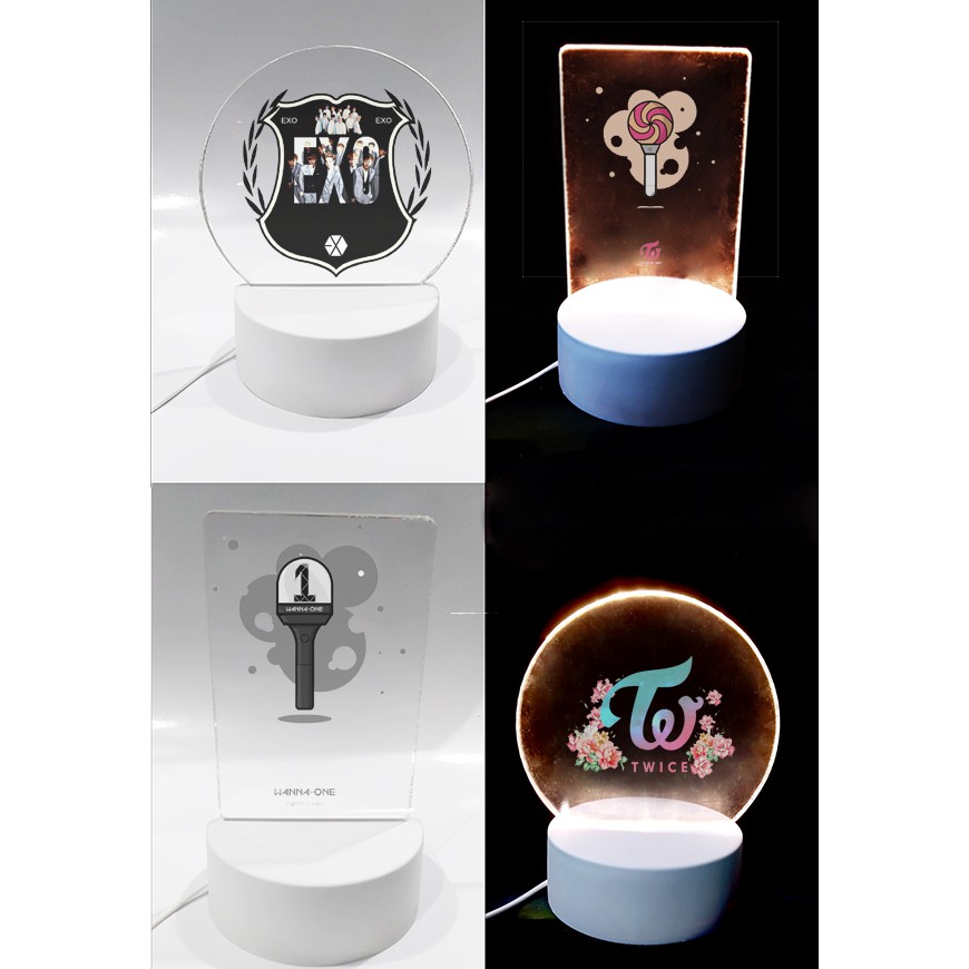 Đèn Led 3D twice wanna one exo DLI17 Đèn Ngủ 3D Sáng Tạo cute dễ thương