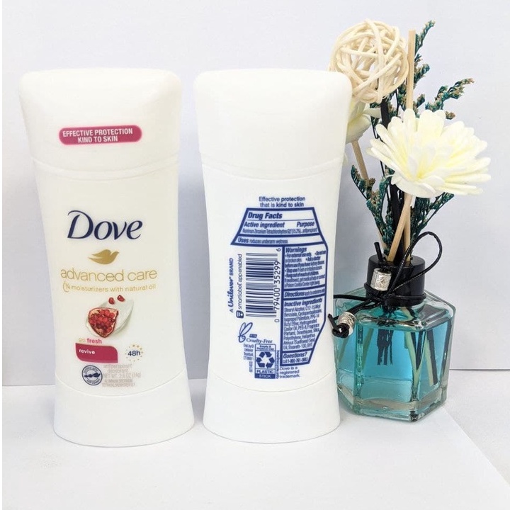 Lăn Khử Mùi Dove Advanced Care Revive 48h 74g (Hương Lựu và Dưa leo) Lăn nách nữ Dove Advanced