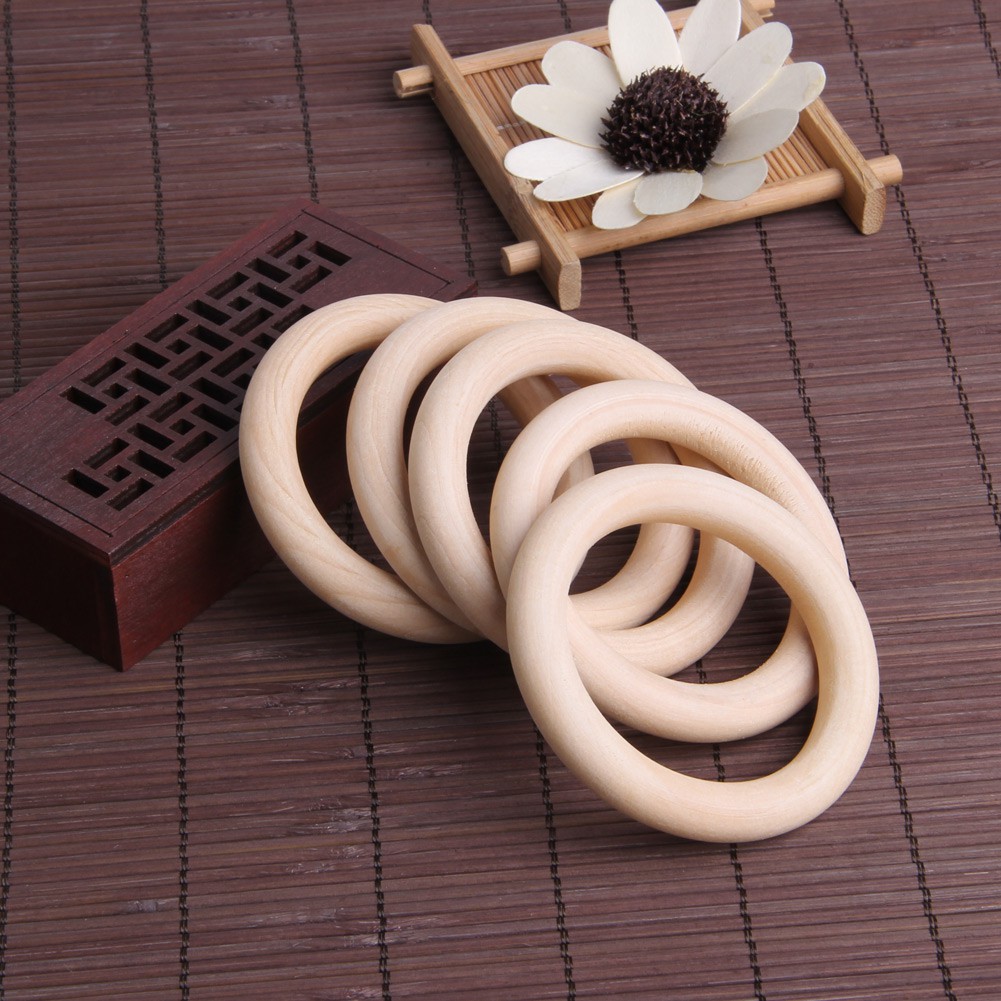Bộ 5 Vòng Gỗ 70Mm Làm Vòng Tay / Vòng Cổ / Vòng Tay / Vòng Cổ