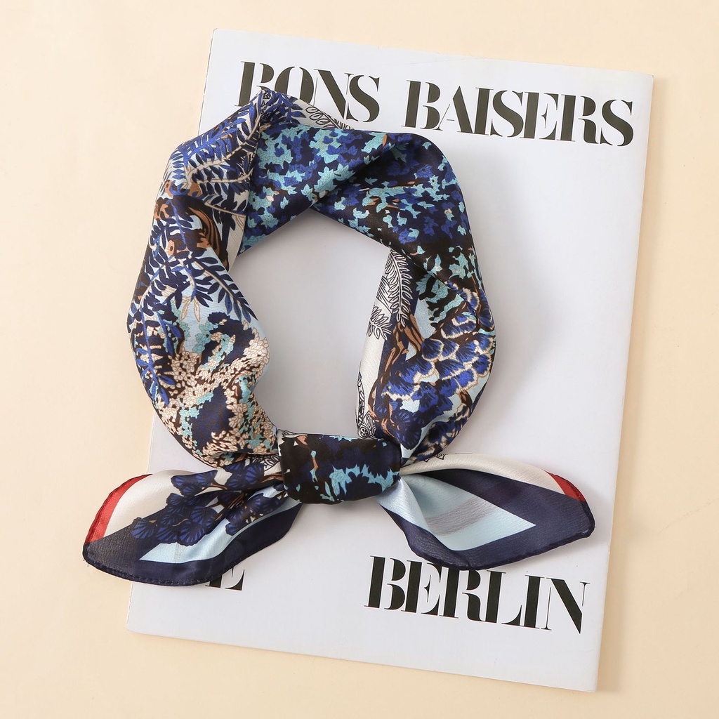 Khăn Choàng Lụa Satin Hình Vuông Nhỏ In Họa Tiết Dân Tộc Cổ Điển Kiểu Mới Dành Cho Bạn Nữ [24H Shipping]