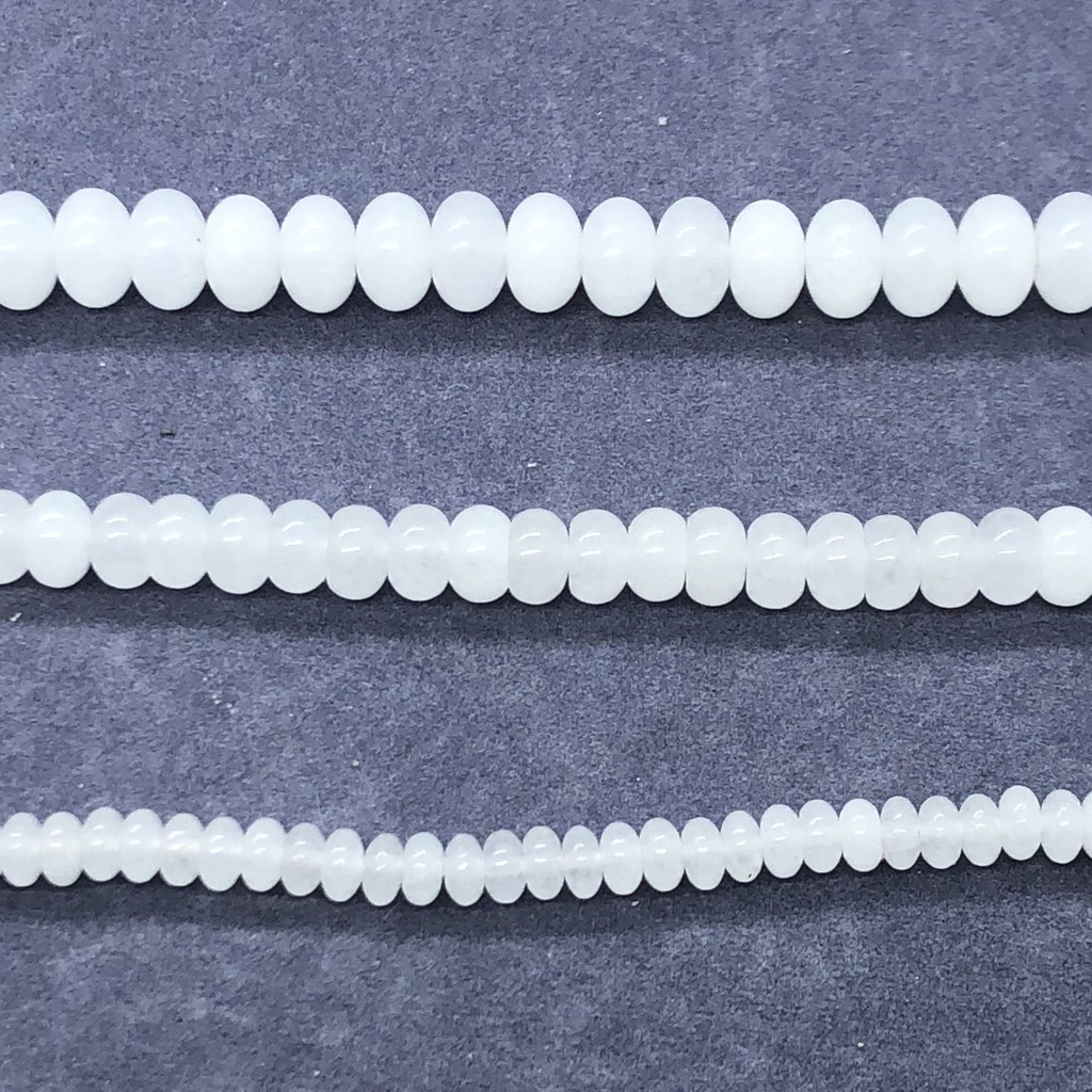 Chuỗi Hạt Ngọc Bích Trắng Tự Nhiên 2.5 * 4.5mm 4 * 6mm 5 * 8mm Dùng Làm Đồ Trang Sức Thủ Công