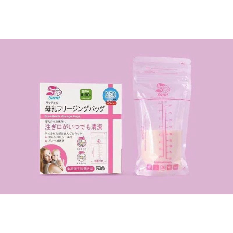 Hộp 50 túi trữa sữa sami 250ml