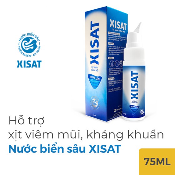 Nước Biển Sâu Xịt Mũi Xisat Chai 75ml cho trẻ em và người lớn