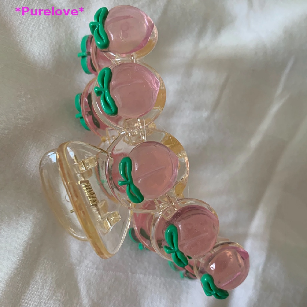 Kẹp Tóc Càng Cua Bằng Acrylic Hình Quả Đào Ngọt Ngào Mới