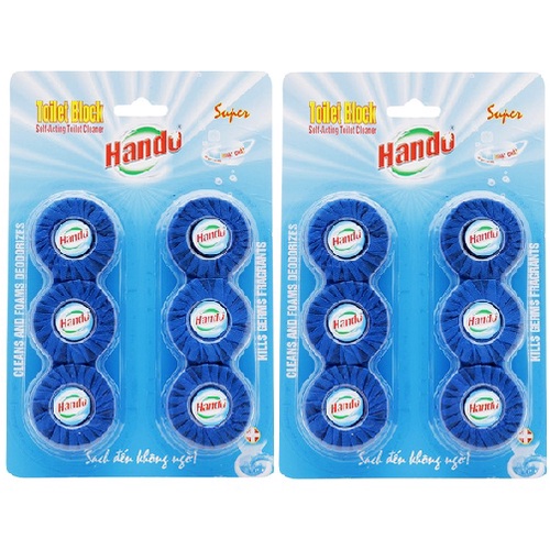 Bộ 2 vỉ 12 viên tẩy xanh khử khuẩn bồn cầu, toilet Hando