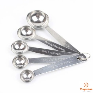 Bộ thìa đong inox 5 chiếc (Đơn vị tsp,ml)