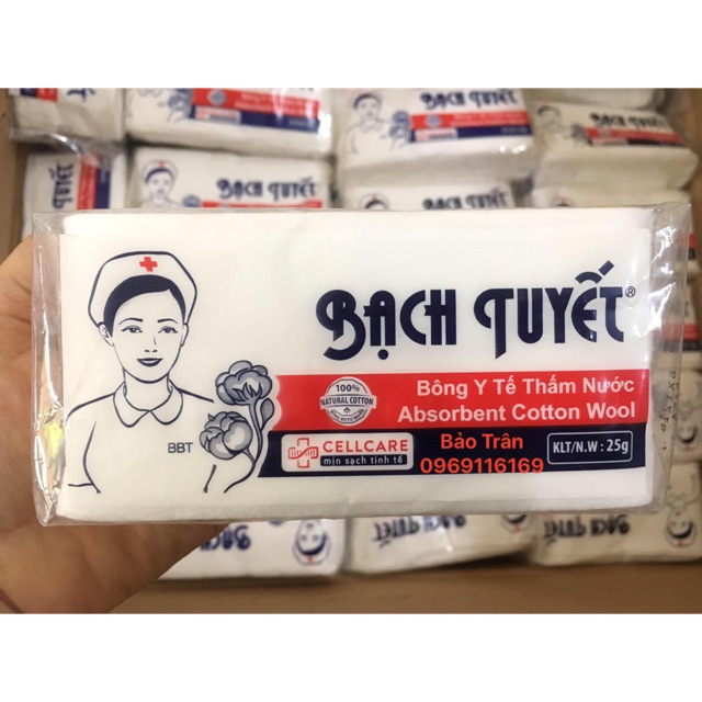 Bông gòn y tế Bông Bạch Tuyết 25gr sơ cứu vết thương