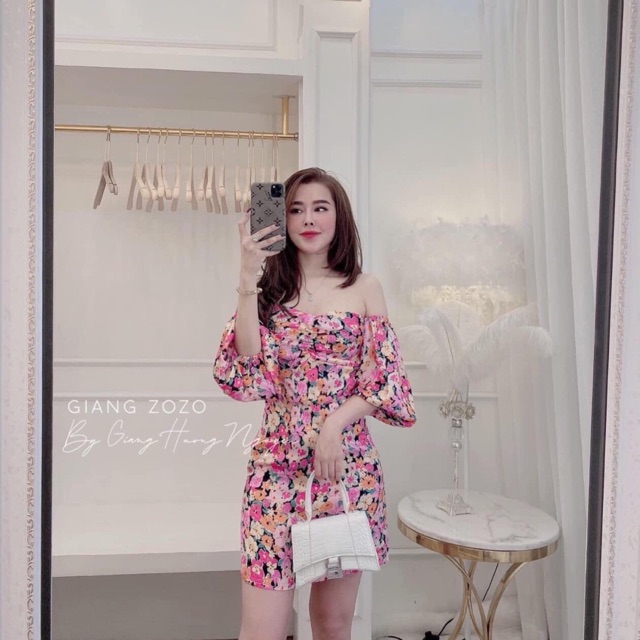 🔥🔥🔥đầm TRỄ VAI HOA VINTAGE ! HÌNH THẬT TRẢI SÀN ❤️(kèm clip quay đồ thật tại shop)