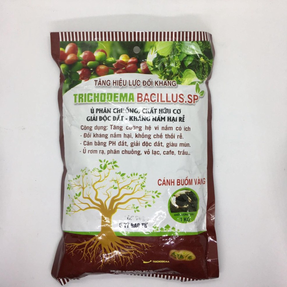 S rẻ (Loại Đặc Biệt) Nấm men ủ Trichoderma (ủ phân, tưới gốc phòng chống thối rễ, tuyễn trùng..)1kg chuẩn chất lượng