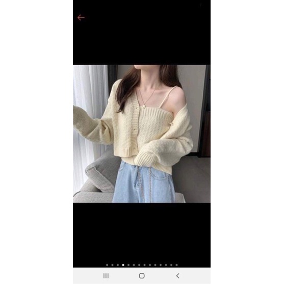 Áo len tăm trễ vai tiểu thư