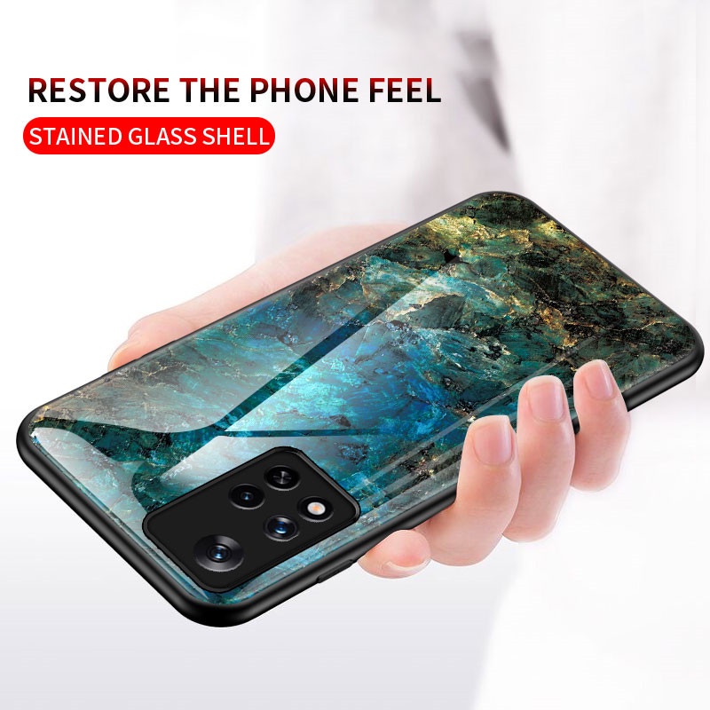 Ốp lưng kính cường lực họa tiết đá hoa cương cho Xiaomi Redmi Note 11 Pro 5G 11S Note11 Note11S Note 10 Pro Max 10S Note10 4G 5G