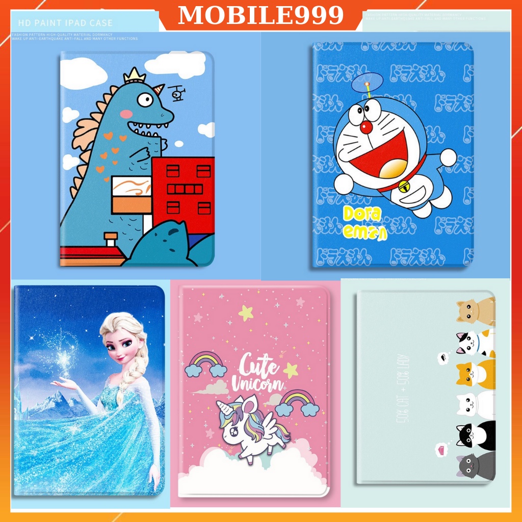 Ốp ipad Silicon tích hợp ngăn đựng bút hình Cat + Lady cute ốp ipad Air 4/Pro 11/10.5/Air 3/10.2 gen7/8/9...MOBILE999