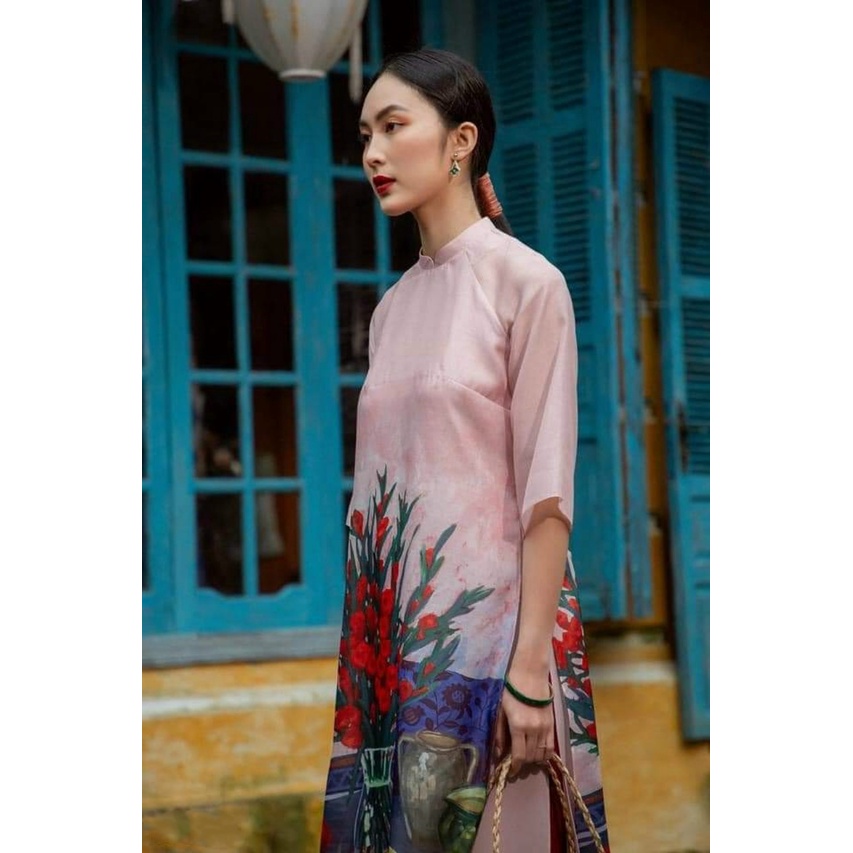 Áo dài cách tân đẹp tơ 4 tà nhẹ nhàng ⚡FREESHIP⚡ đi lễ chùa chụp hình du xuân