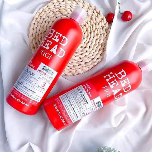 Dầu gội tigi đỏ bed head 750ml chính hãng cặp dầu gội dầu xả phục hồi tóc hư tổn