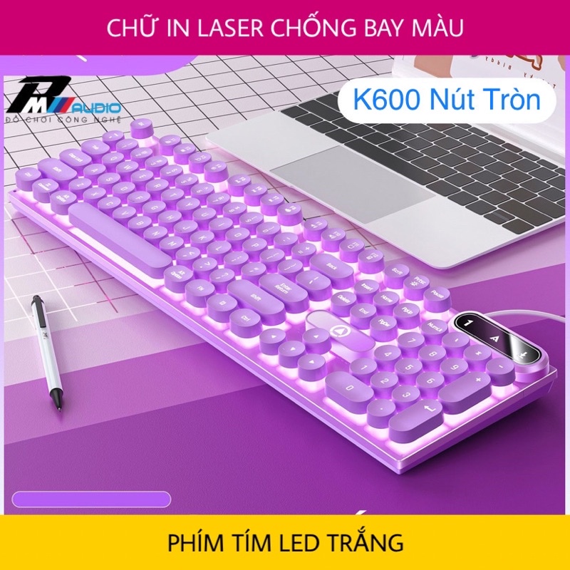 Bàn Phím Giả Cơ K600 Nút Tròn Led Xuyên Chữ Chuột G5/G15 Dùng Cho Máy Tính Laptop Chuyên Game Làm Việc Văn Phòng Giá  Rẻ