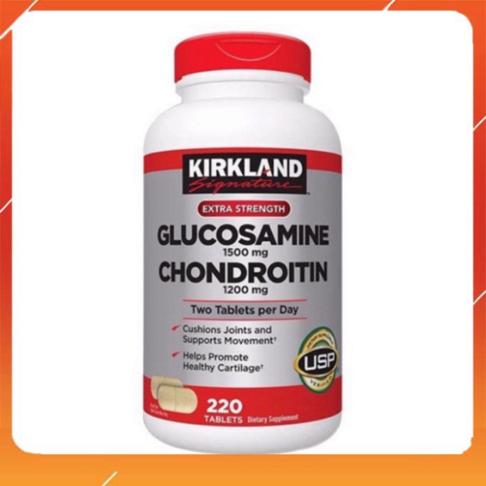 RẺ SÓ 1  Viên uống bổ xương khớp Glucosamine 1500mg & chondroitin 1200mg 220 viên - Kirkland Mỹ RẺ SÓ 1