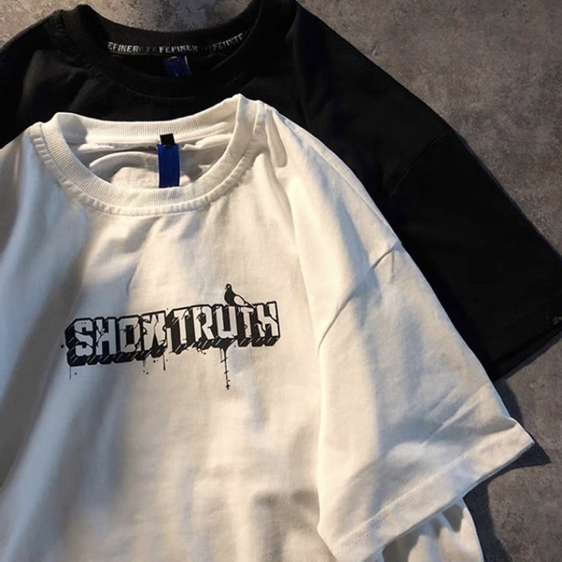 Áo phông nam nữ, áo thun tay lỡ form rộng chất cotton in hình TRUTH